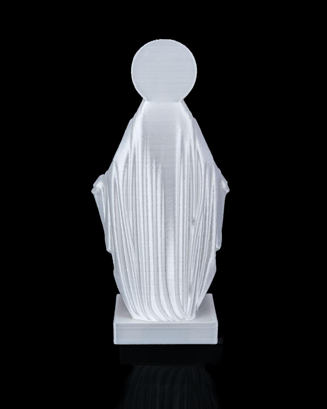 Holy Mary Statue – Virgin Mary Figurine – Religious Home Decor – Catholic Gift – Modern White Sculpture