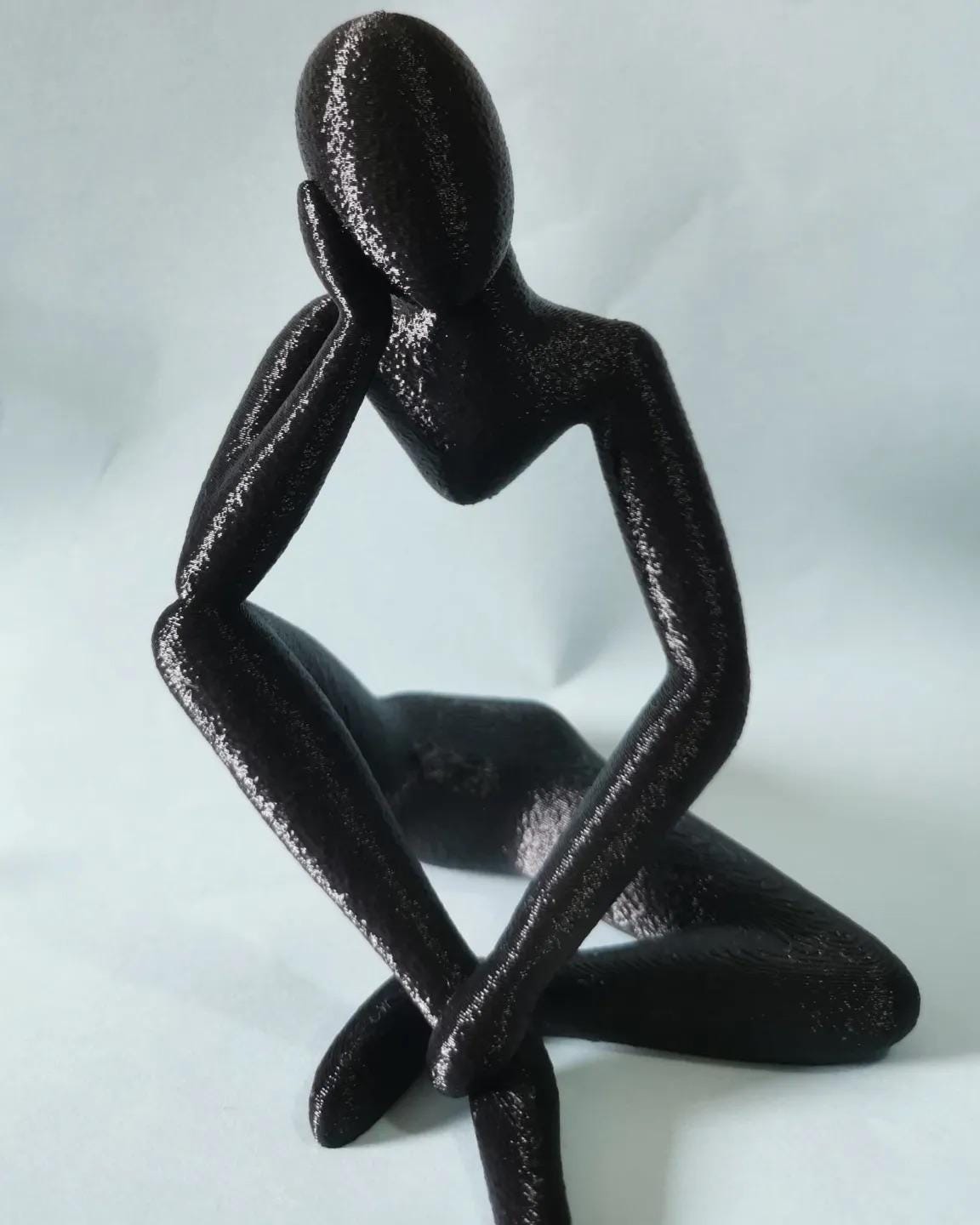 Modern 3D Printed Meditation Figure – Minimalist Home Decor Sculpture, Yoga Pose Art
