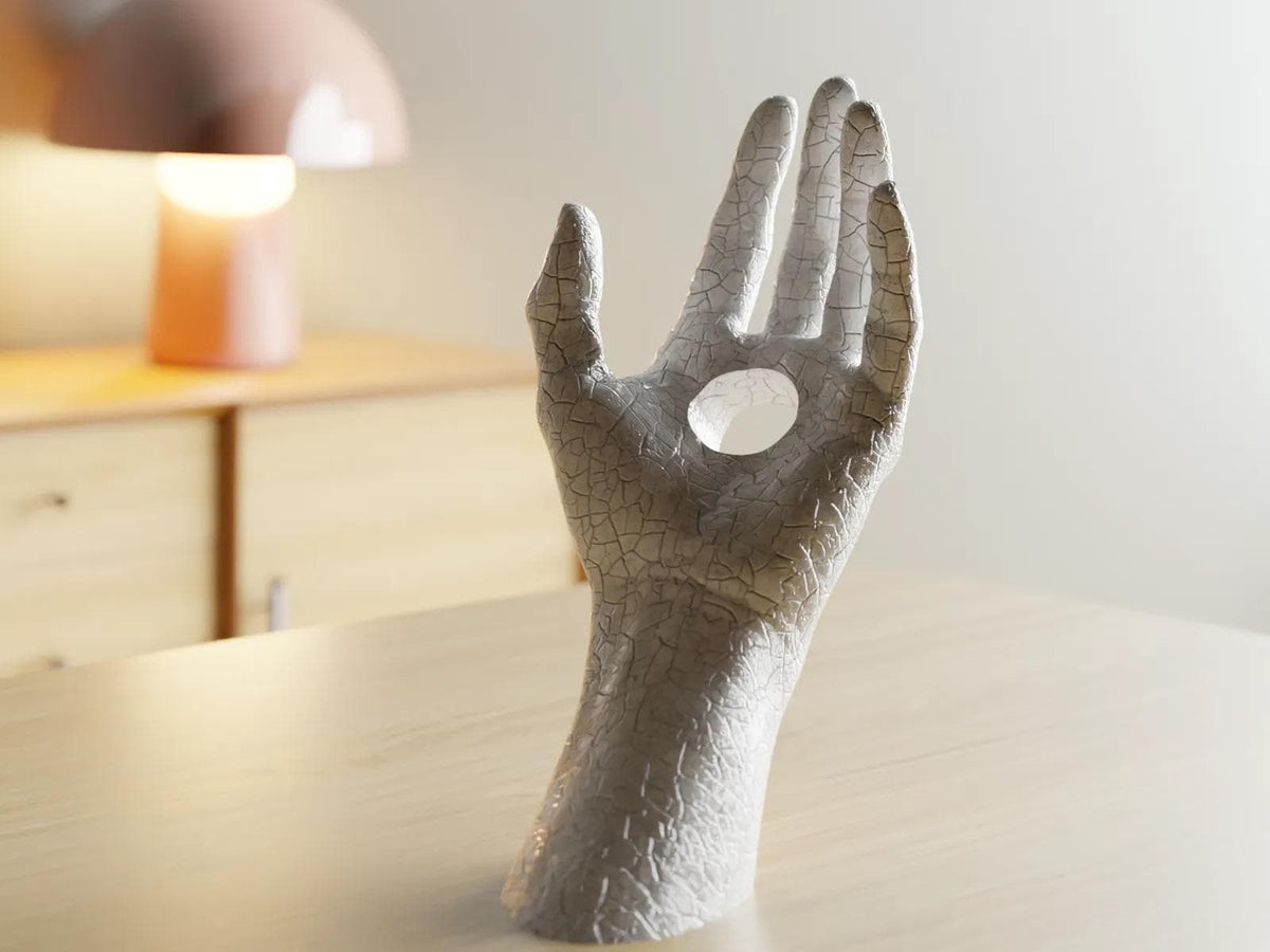 3D Printed Wine Bottle Holder – Unique Hand Sculpture Display Stand