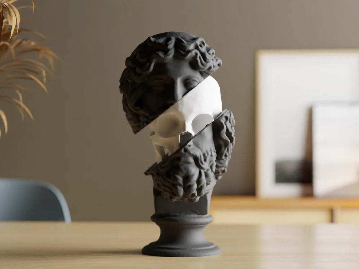 3D Printed Zeus Bust Sculpture – Greek God of Thunder Statue for Home Decor