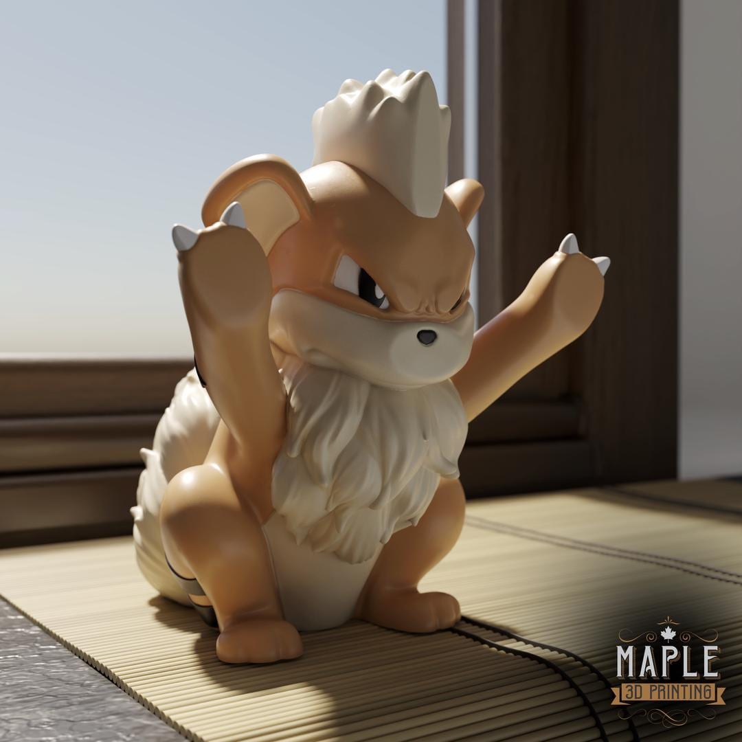 Growlithe 3D Window Decoration | Window Presser | Anime Desk Toy | Room Decor