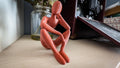 Contemplative 3D Printed Figure – Modern Art Sculpture for Home Decor, Thoughtful Pose Ornament