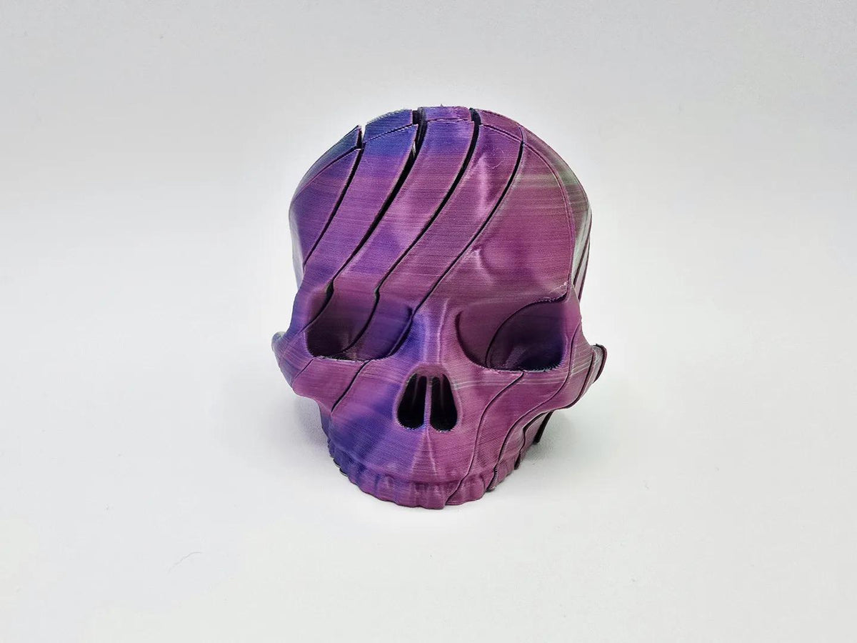 Slime Skull Fidget Toy, 3D Printed Skull Twist Cascading Sensory Toy, Stress Relief for Anxiety & ADHD, Cool Spooky Desk Gift