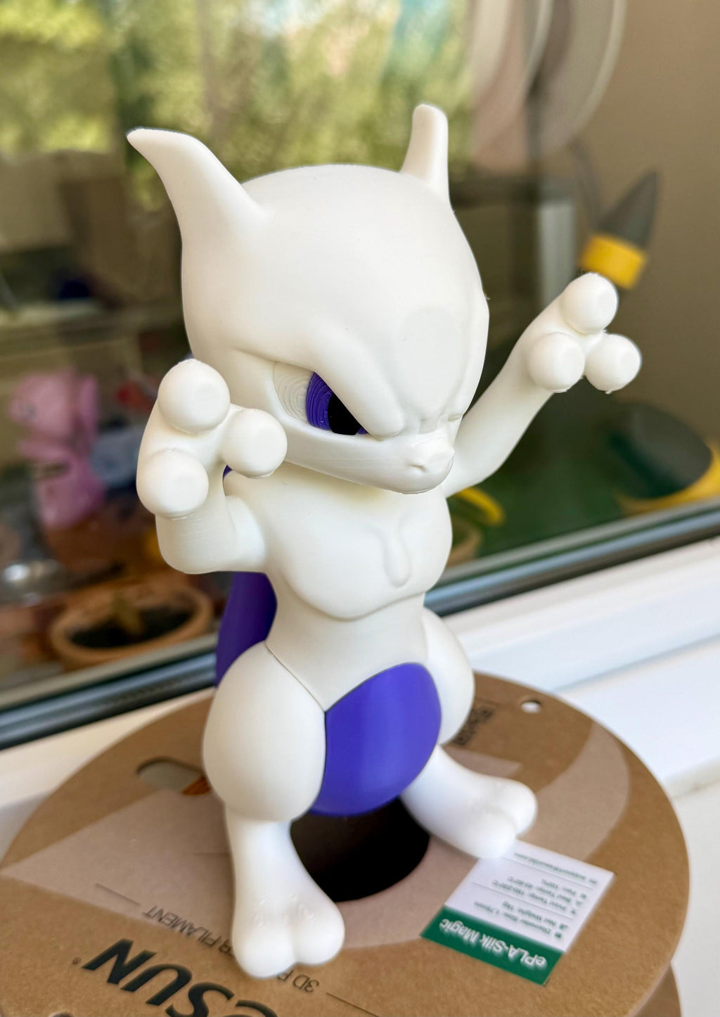 Mewtwo 3D Window Decoration | Window Presser | Anime Desk Toy | Room Decor