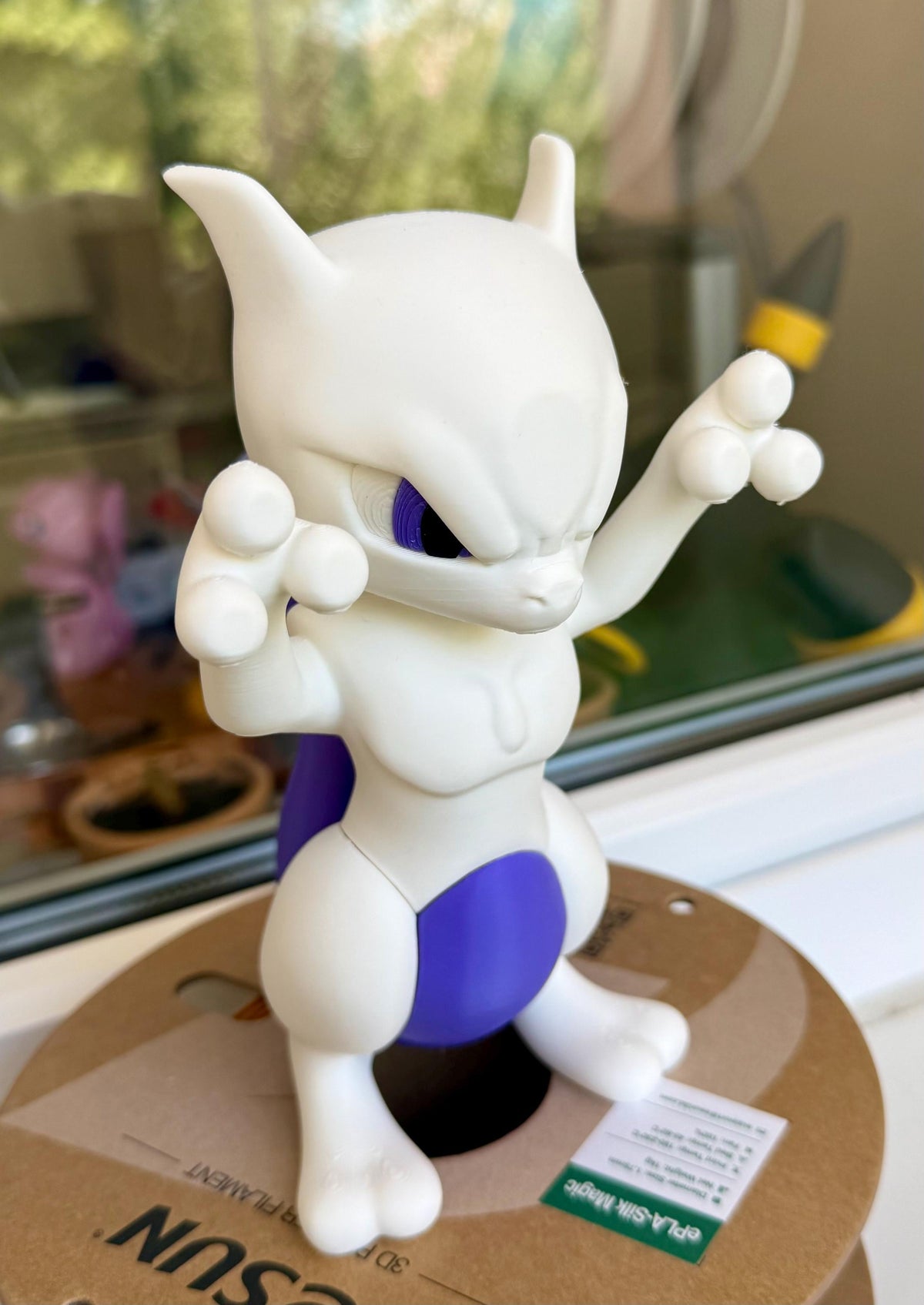 Mewtwo 3D Window Decoration | Window Presser | Anime Desk Toy | Room Decor