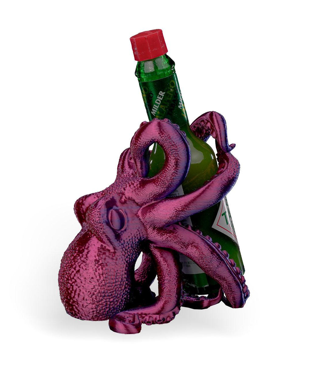 3D Printed Octopus Tabasco Holder – Unique Bottle Stand