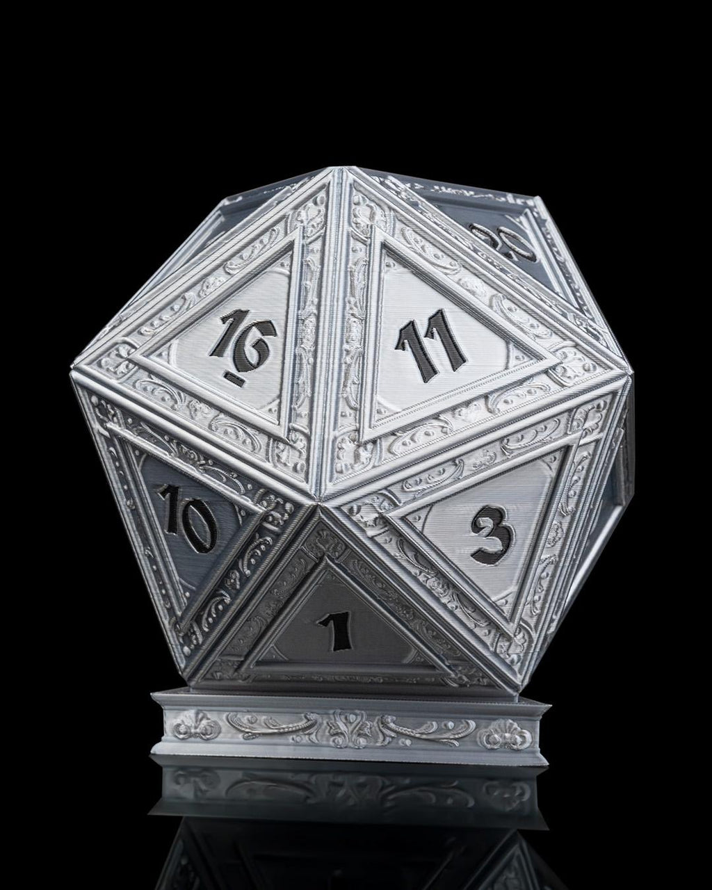 3D Printed Champion's D20 Dice Planter - Geeky RPG Decor for Gamers & DnD Fans