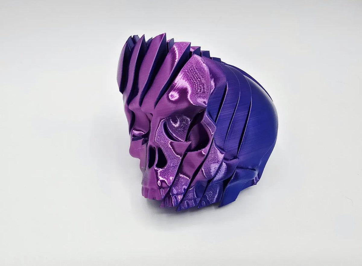 Slime Skull Fidget Toy, 3D Printed Skull Twist Cascading Sensory Toy, Stress Relief for Anxiety & ADHD, Cool Spooky Desk Gift