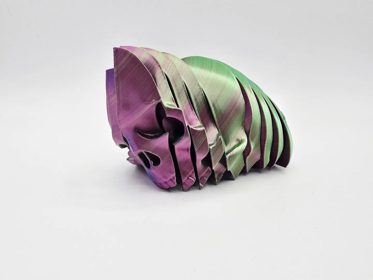 Slime Skull Fidget Toy, 3D Printed Skull Twist Cascading Sensory Toy, Stress Relief for Anxiety & ADHD, Cool Spooky Desk Gift