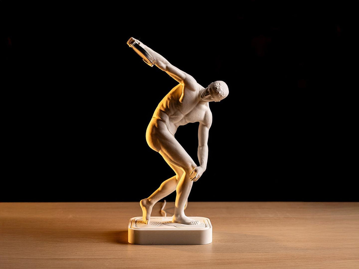 3D Printed Discobolus Lamp | Modern Greek Statue Light | Artistic Desk Lamp | Unique Home Decor Gift for Art Lovers
