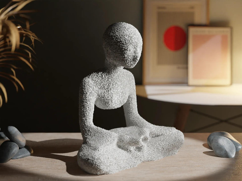 3D Printed Meditative Monk Figurine – Zen Home Decor, Minimalist Sculpture, Spiritual Gift