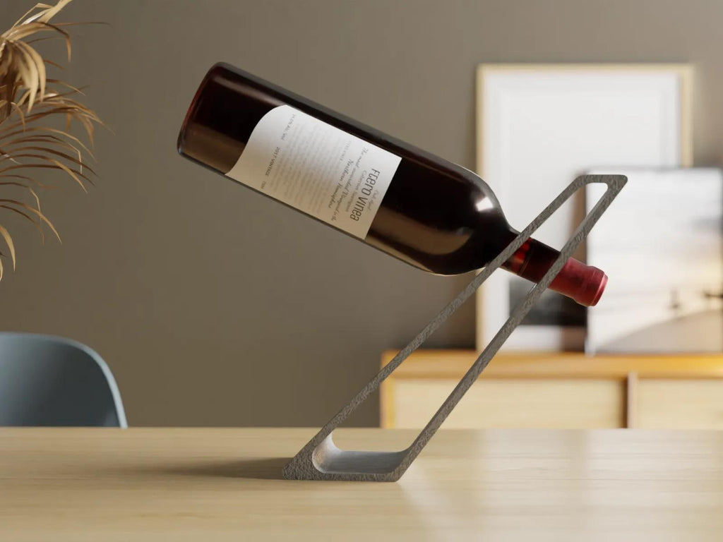 3D Printed Wine Bottle Holder – Modern Minimalist Display Stand