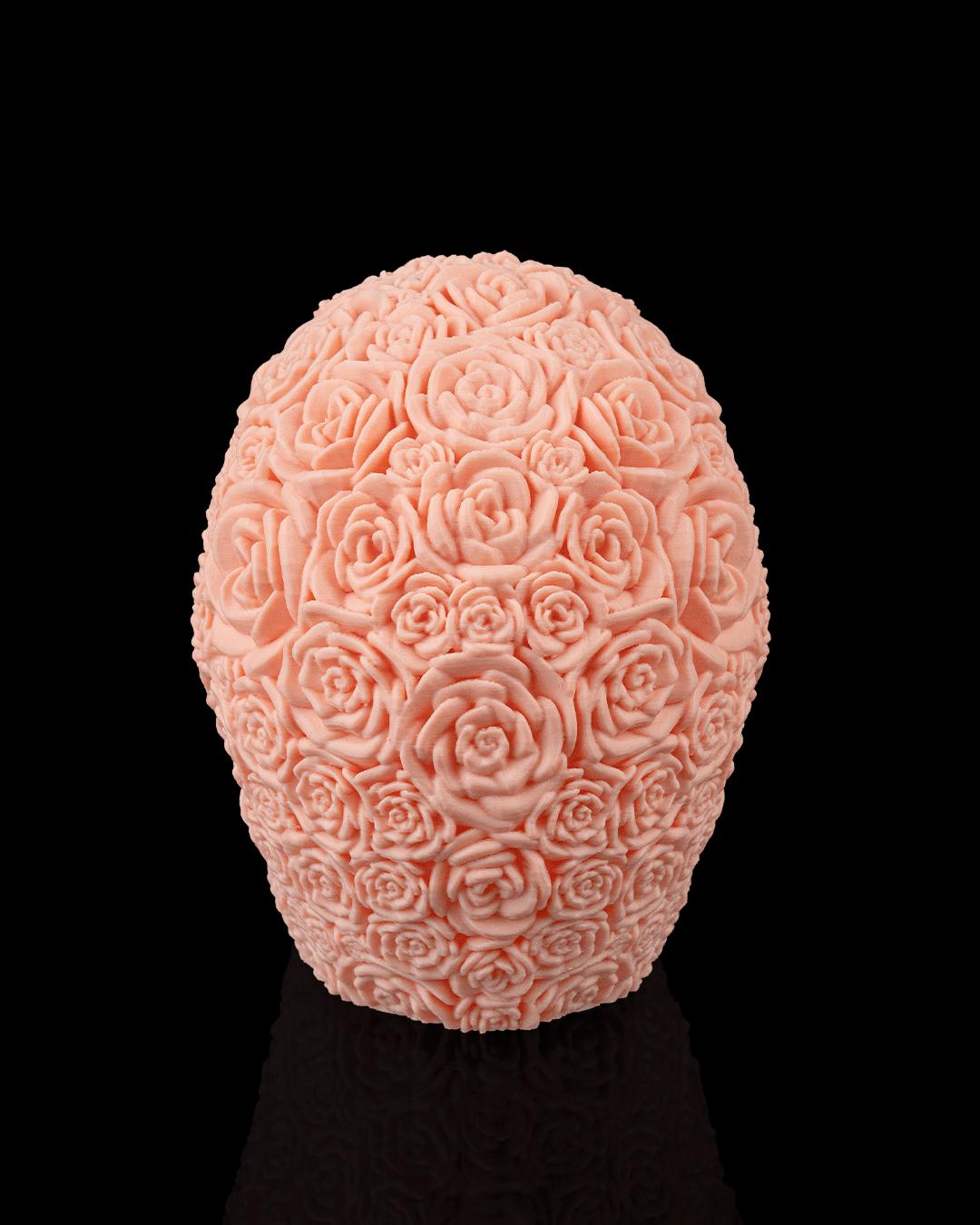 Rose Skull Decor – Gothic Floral Skull Sculpture – Halloween Skull Decoration for Gothic Home Decor