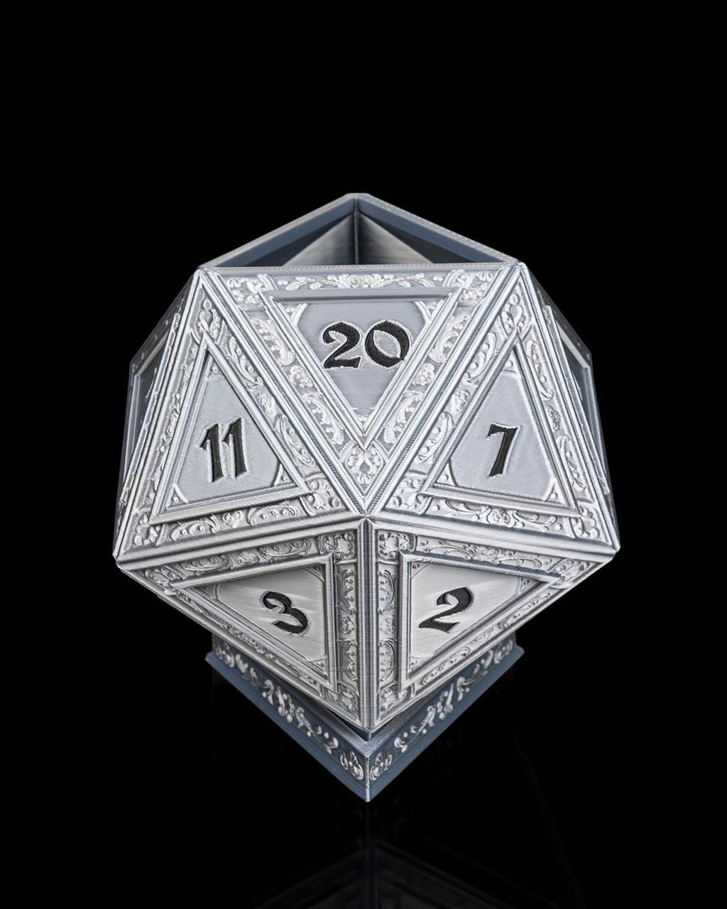3D Printed Champion's D20 Dice Planter - Geeky RPG Decor for Gamers & DnD Fans