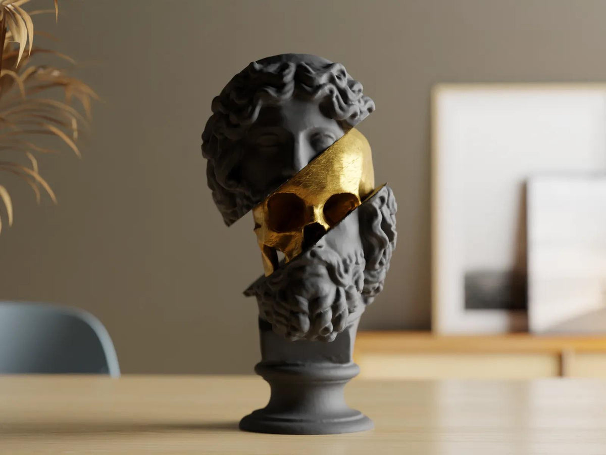 3D Printed Zeus Bust Sculpture – Greek God of Thunder Statue for Home Decor
