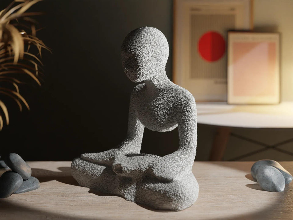 3D Printed Meditative Monk Figurine – Zen Home Decor, Minimalist Sculpture, Spiritual Gift