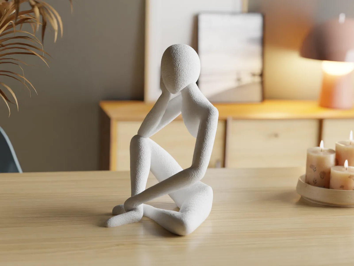 Modern 3D Printed Meditation Figure – Minimalist Home Decor Sculpture, Yoga Pose Art