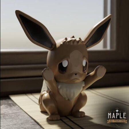 Eevee Window Decoration | Sad & Angry Face Eevee | 3D Printed Figure | Anime Desk Toy